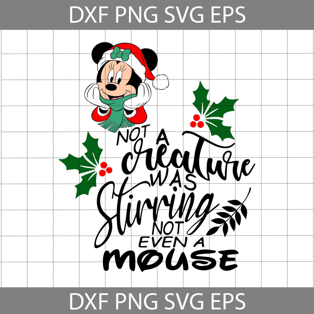 Not a creature was stirring Svg, Mouse Christmas Svg, Merry Christmas