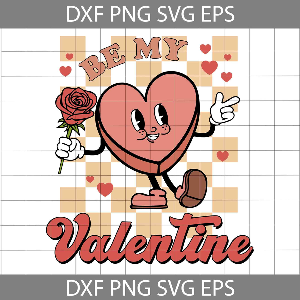 Be My Valentine Svg, Retro Groovy Valentine Svg, Heart Svg, Valentine's ...