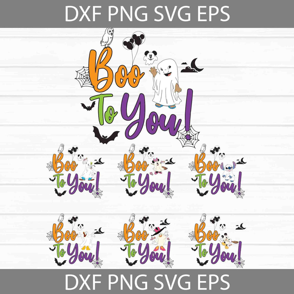 Boo To You Svg, Mickey And Friends Boo Svg, Lilo And Stitch Boo Svg