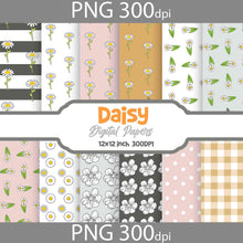 Load image into Gallery viewer, Hello Daisy, Daisy Floral Spring Seamless Pattern, Digital Papers, Scrapbook Papers, Pattern Paper, Background, Wallpaper, Daisy Pattern, 12*12inches -300dpi