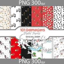 Load image into Gallery viewer, 101 Dogs Seamless Pattern, Digital Papers, Scrapbook Papers, Pattern Paper, Background, Wallpaper, 12*12inches -300dpi