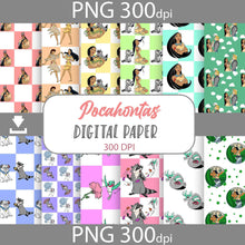Load image into Gallery viewer, Princess Seamless Pattern, Digital Papers, Scrapbook Papers, Pattern Paper, Background, Wallpaper, 12*12inches -300dpi