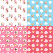 Load image into Gallery viewer, Cute Ice Cream Seamless Pattern, Digital Papers, Scrapbook Papers, Pattern Paper, Background, Wallpaper, Ice Cream Pattern, 12*12inches -300dpi
