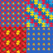 Load image into Gallery viewer, Autism Awareness Seamless Pattern, Digital Papers, Scrapbook Papers, Pattern Paper, Background, Wallpaper, Autism Pattern, 12*12inches -300dpi