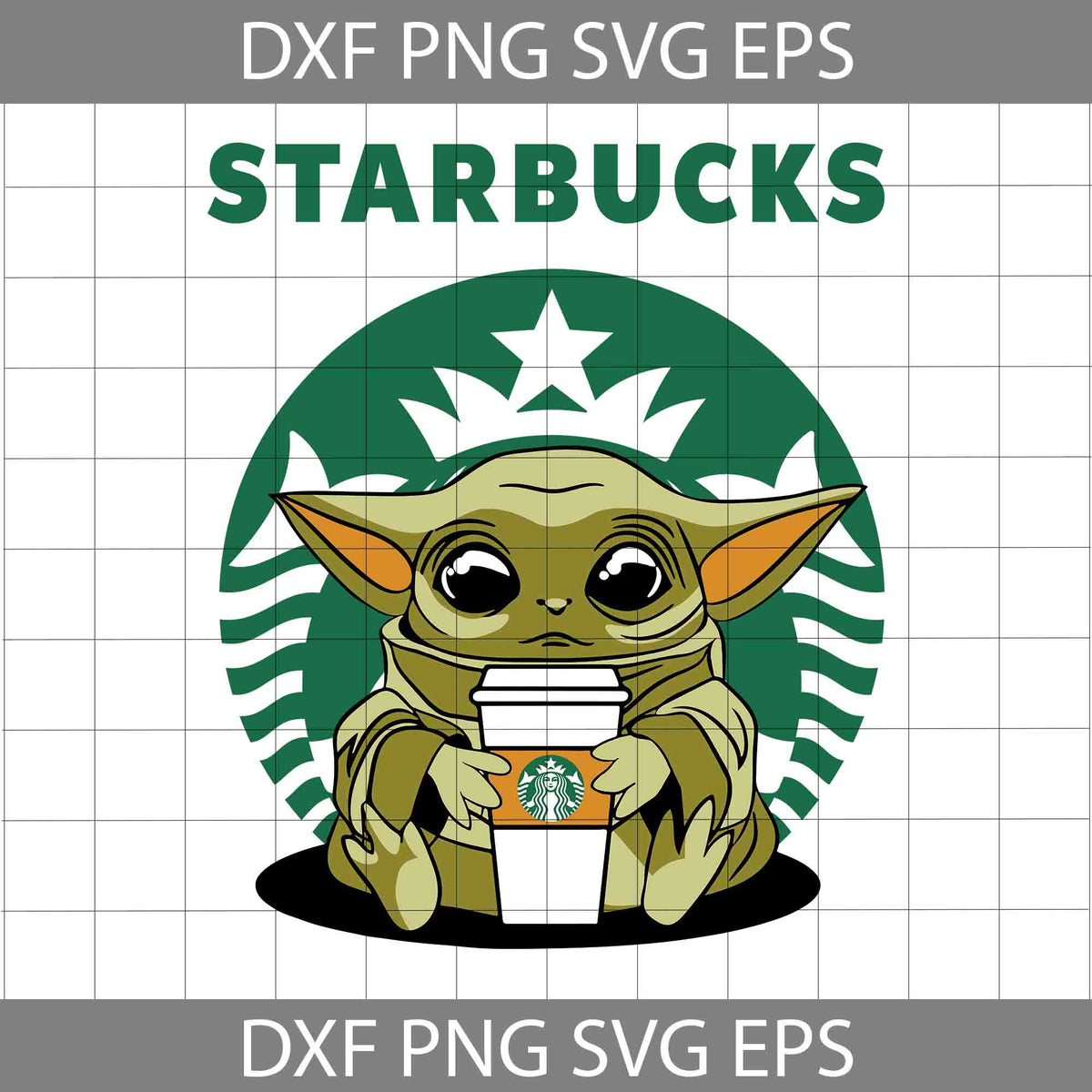 Baby Yoda Starbucks Sticker' Sticker