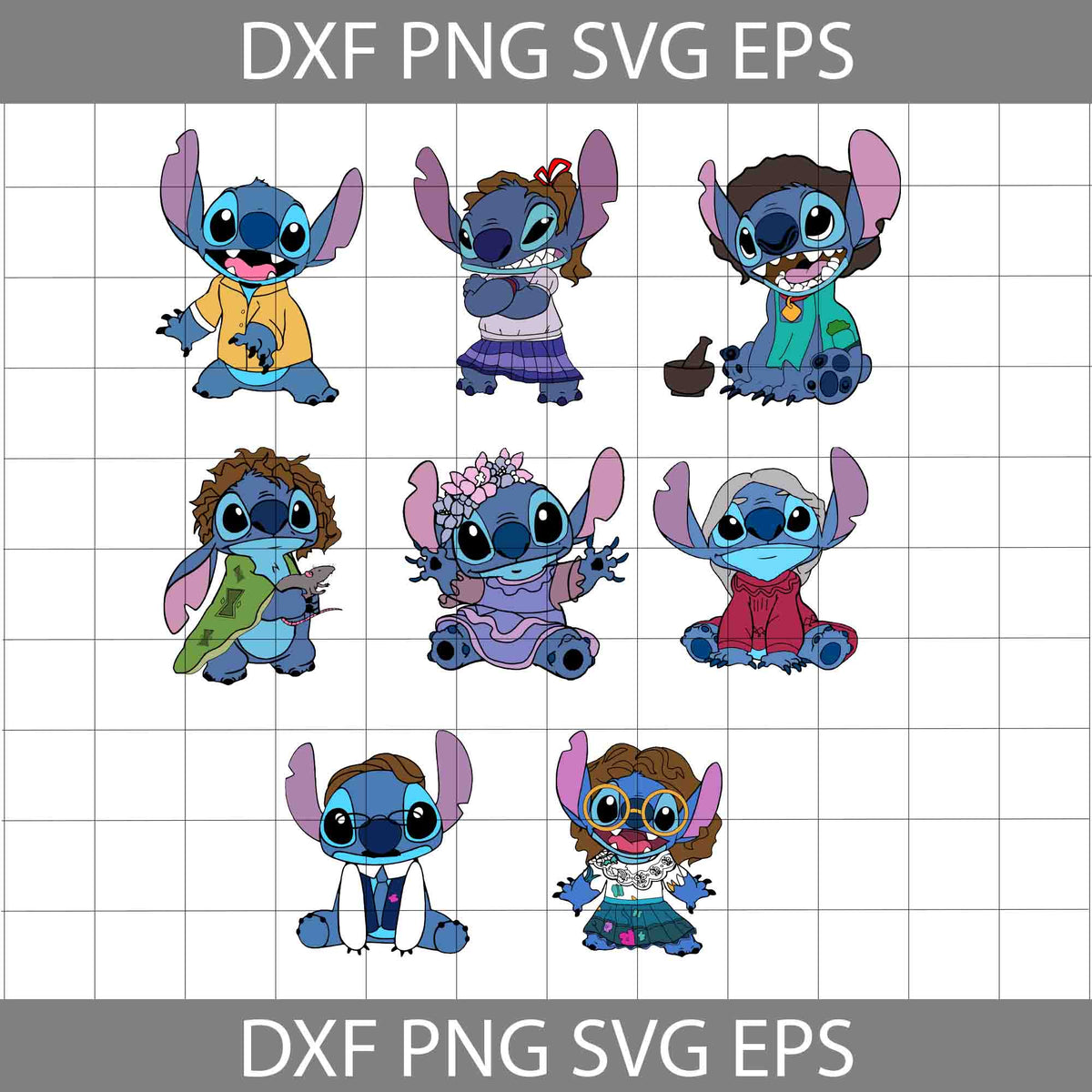 Stitch Inspired Agustin Madrigal Svg, Camilo Svg, Bruno Svg, Isabela