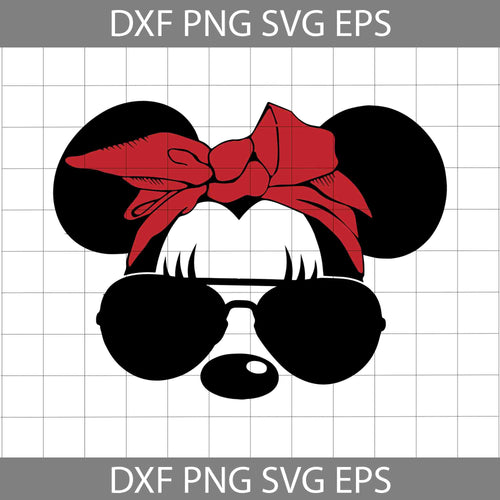 Minnie Mouse Head with Bow svg, Minnie Mouse Sunglasses svg, Minnie Mouse Svg, Disney svg, Cricut file, clipart, svg, png, eps, dxf