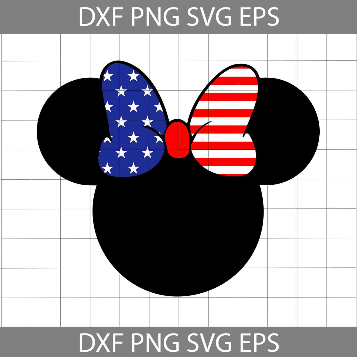 Patriotic Mickey Mouse America Flag SVG PNG EPS DXF