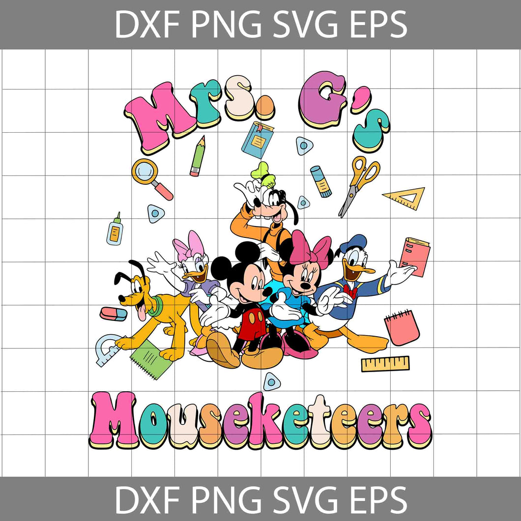 Mouse And Friends Back To School Svg, Mouse Svg, School Svg, Back To School Svg, Cartoon Svg, Cricut File, Clipart, Svg, Png, Eps, Dxf