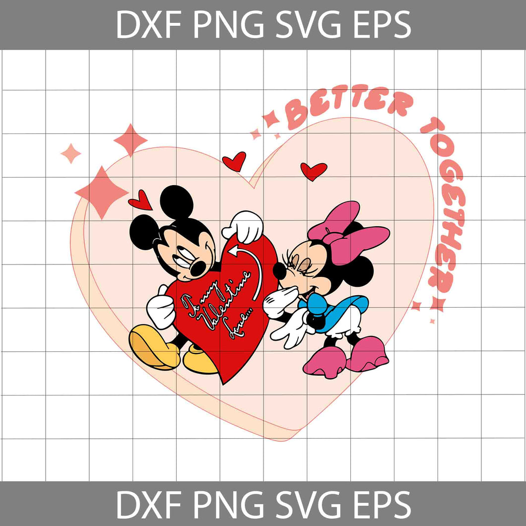 Mouse Heart Svg, Mouse Svg, Happy Valentine's Day Svg, Cartoon Svg, Valentine's Day Svg, Cricut File, Clipart, Svg, Png, Eps, Dxf