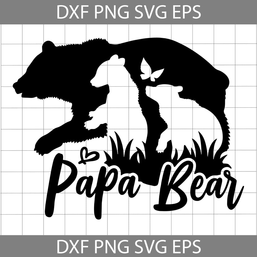 Papa Bear SVG, Bear SVG, Animal Svg, Father's Day Svg, Cricut File, Clipart, Svg, Png, Eps, Dxf