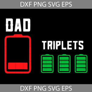 Mens Triplet Dad Low Battery Empty SVG, For Tired Parents Svg, Father's Day Svg, Cricut File, Clipart, Svg, Png, Eps, Dxf