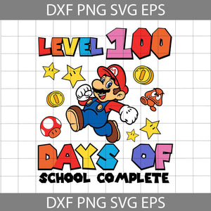 Level 100 Days Of School SVG, 100 Days Of School Complete SVG, Super Mario Svg, Back To School Svg, Cricut File, Clipart, Svg, Png, Eps, Dxf