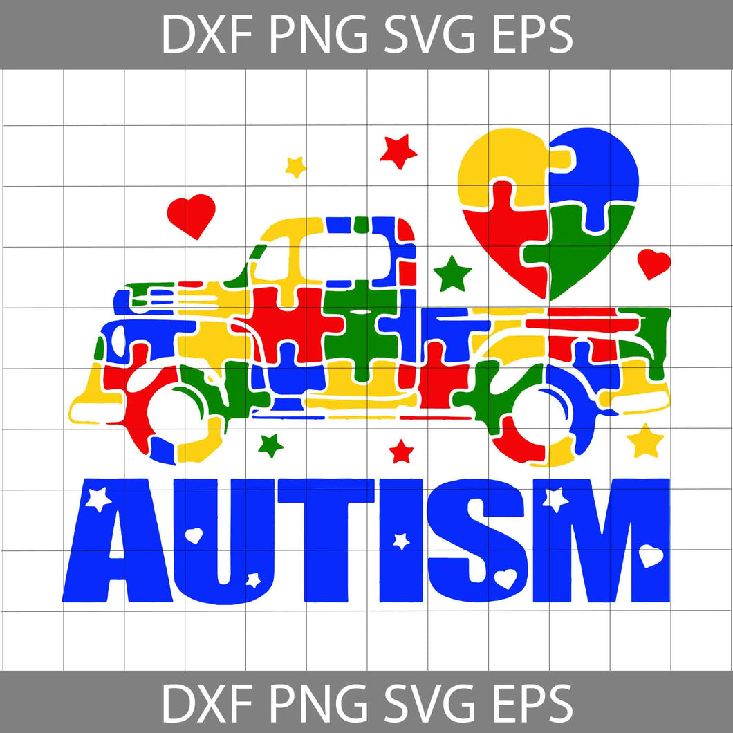 Autism truck puzzle SVG, Autism SVG, Truck puzzle Svg, Father’s Day SVG, Cricut File, Clipart, Svg, Png, Eps, Dxf