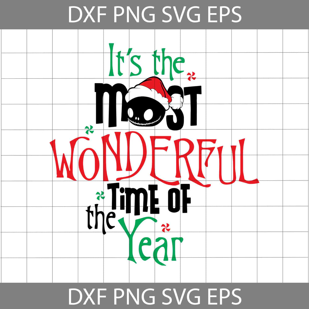 It's The Most Wonderful Time Of The Year Svg,  Merry Christmas Svg, Cartoon Svg, Christmas Svg, Cricut File, Clipart, Svg, Png, Eps, Dxf