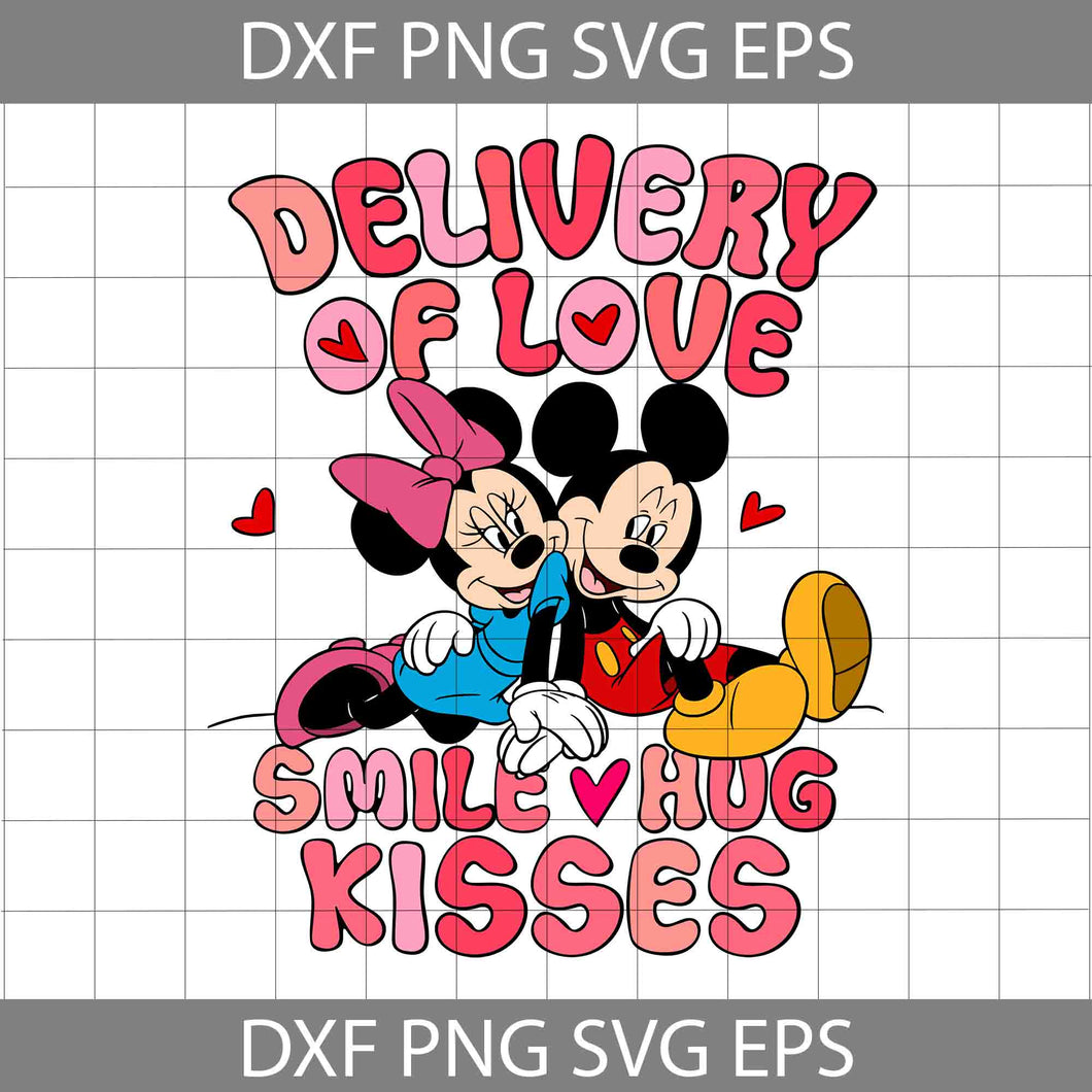Delivery Of Love Smile Hug Kisses Svg, Valentine Mouse Hearts Svg, Mouse Couple Svg, Mouse Svg, Cartoon Svg, Valentine's Day Svg, Cricut File, Clipart, Svg, Png, Eps, Dxf