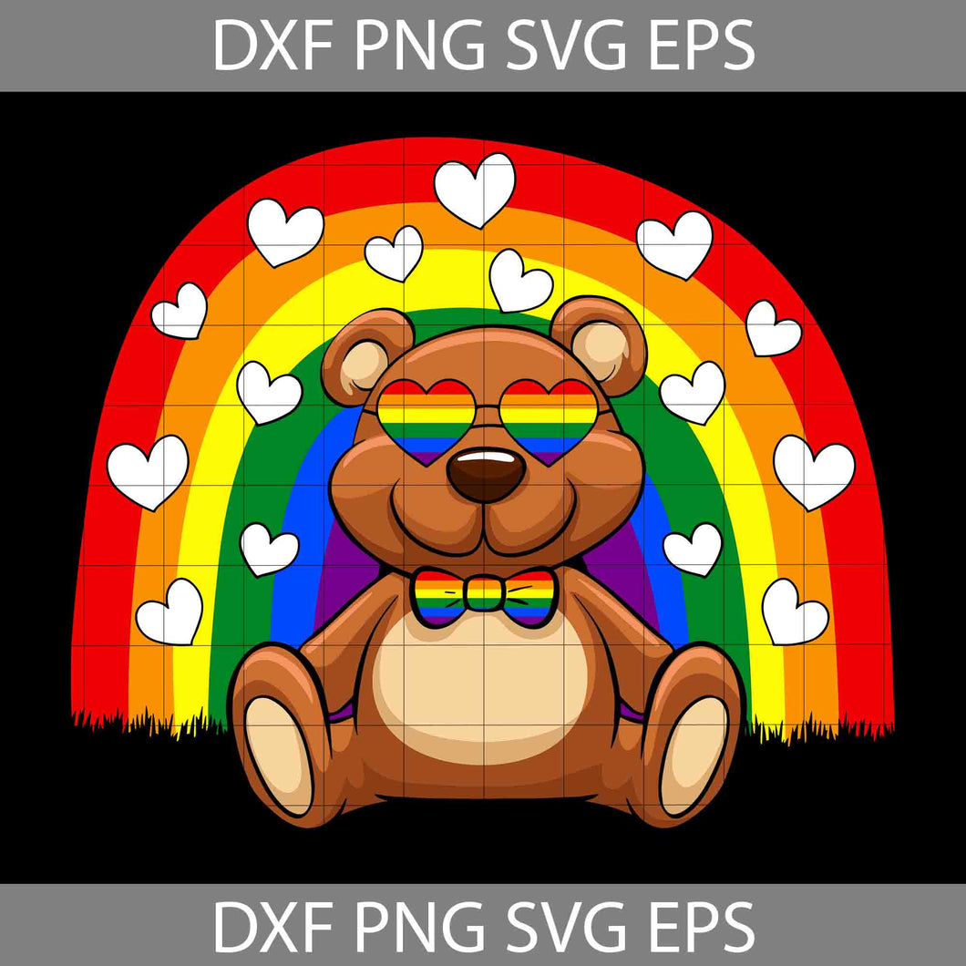 LGBT Bear SVG, LGBT Pride SVG, Be Kind Svg, Cricut File, Clipart, Svg, Png, Eps, Dxf