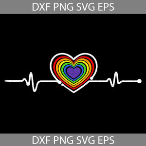 LGBT Heartbeat LGBT Pride SVG, LGBT Pride SVG, Be Kind SVG, LGBT Svg, Cricut File, Clipart, Svg, Png, Eps, Dxf