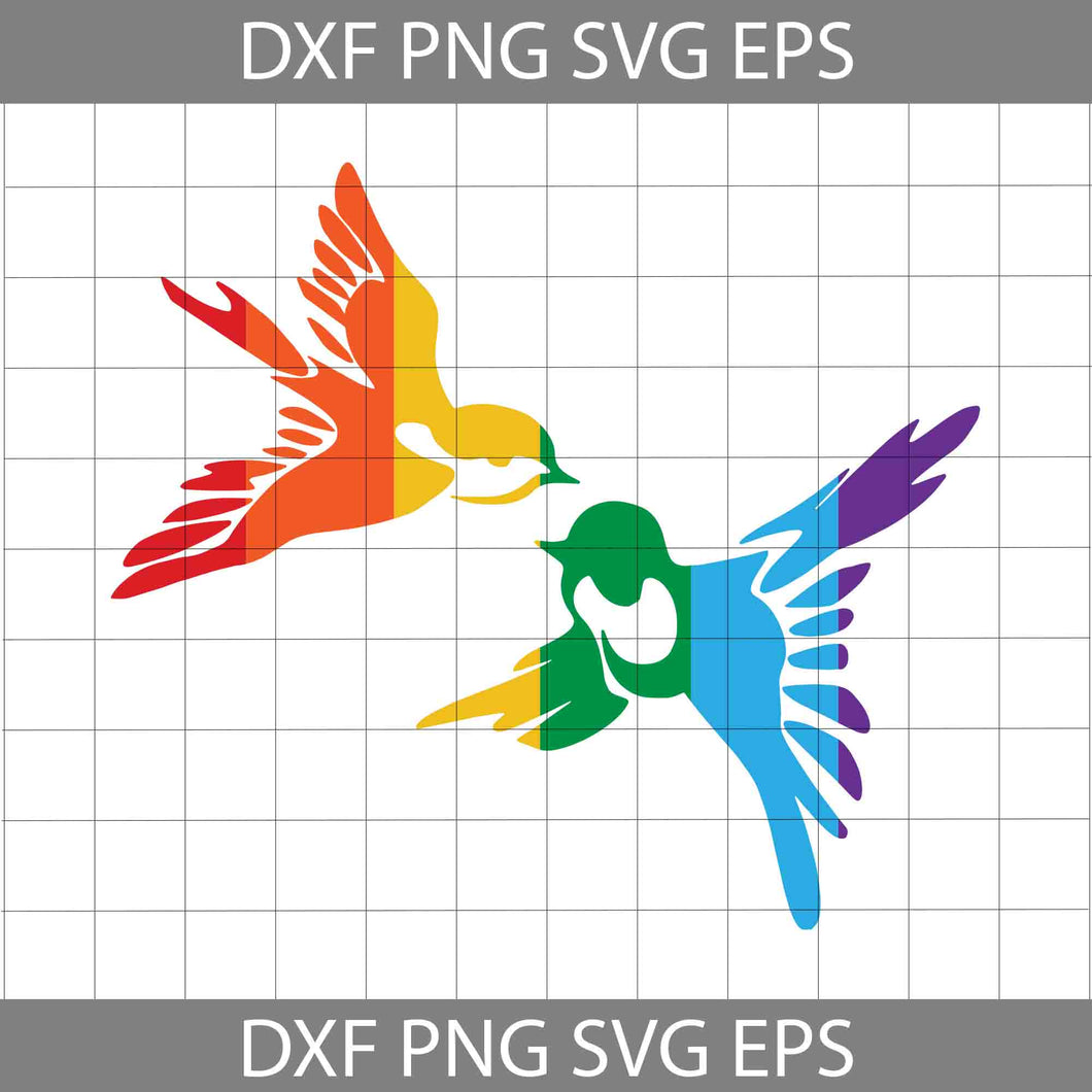 Pride Birds SVG, Bird SVG, LGBT Svg, Cricut File, Clipart, Svg, Png, Eps, Dxf