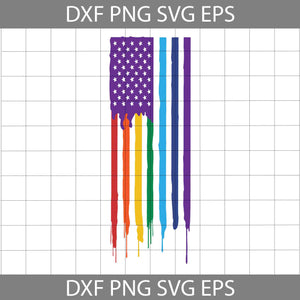 Pride Flag Ver SVG, America Flag SVG, LGBT Svg, Cricut File, Clipart, Svg, Png, Eps, Dxf