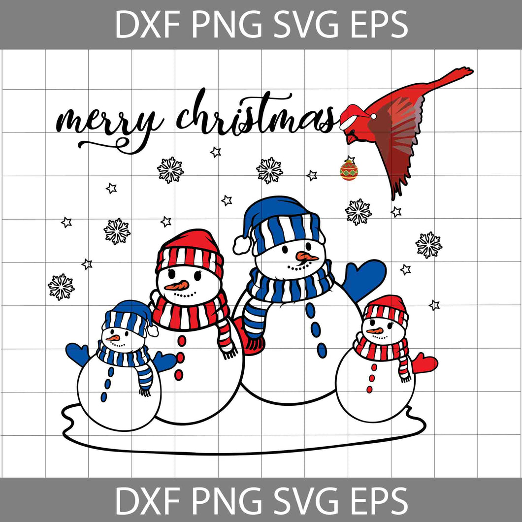 Merry Christmas Snowman Svg, Cartoon Svg, Christmas Svg, Cricut File, Clipart, Svg, Png, Eps, Dxf