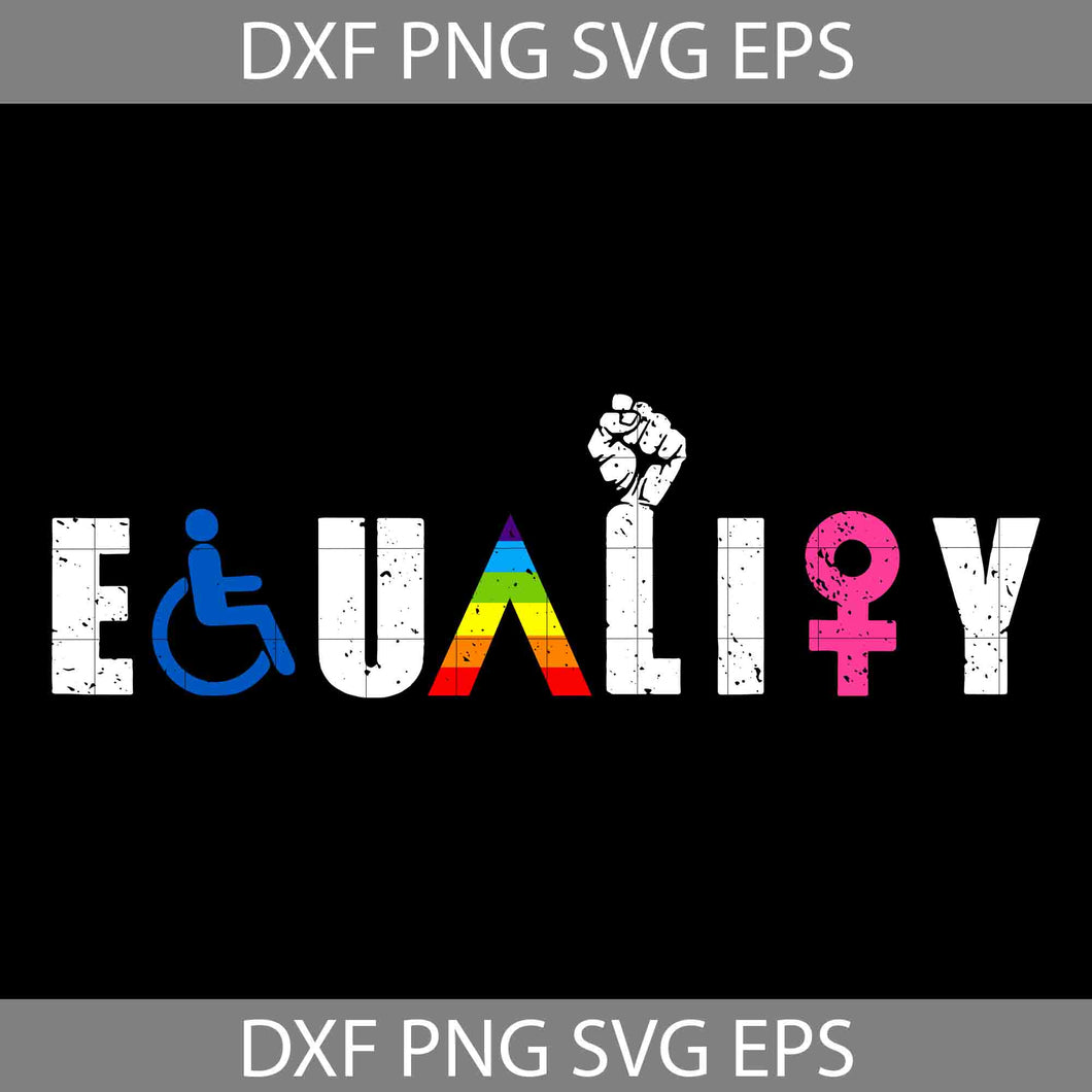 Equality Hurts No One Svg, LGBT Svg, Cricut File, Clipart, Svg, Png, Eps, Dxf
