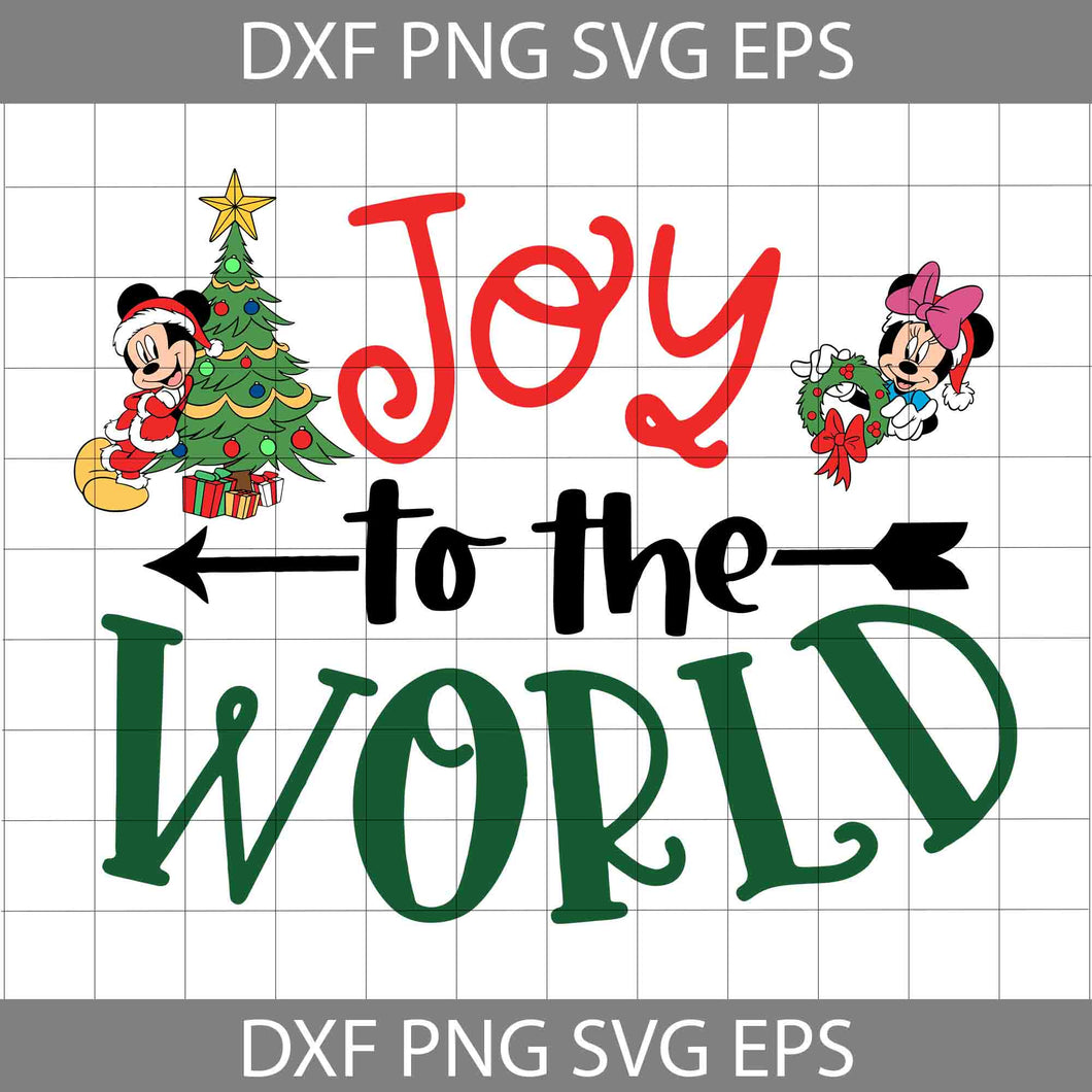 Joy To The World Svg, Mouse Christmas Svg, Merry Christmas Svg, Cartoon Svg, Christmas Svg, Cricut File, Clipart, Svg, Png, Eps, Dxf