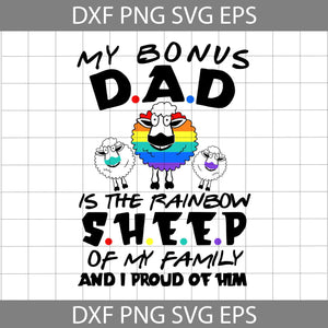 Bonus Dad Rainbow Sheep Family Proud Gay Svg, Gay Svg, Dad Svg, Cricut File, Clipart, Svg, Png, Eps, Dxf