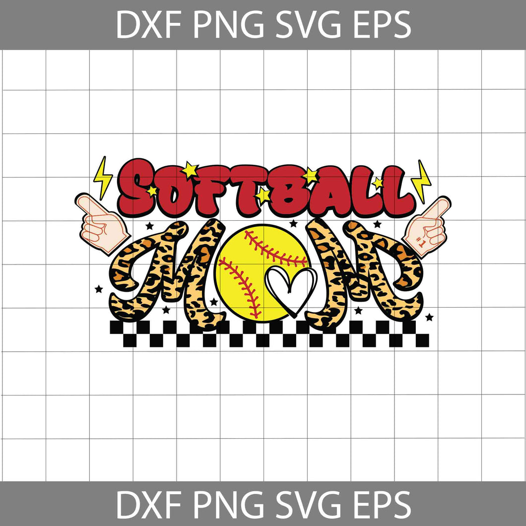 Softball Mom Svg, Leopard Softball svg, Mom Svg, Father's Day Svg, Cricut File, Clipart, Svg, Png, Eps, Dxf