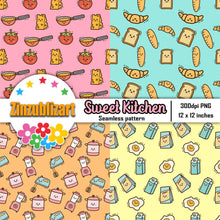 Load image into Gallery viewer, Sweet Kitchen Seamless Pattern, Digital Papers, Scrapbook Papers, Pattern Paper, Background, Wallpaper, Kitchen Pattern, 12*12inches -300dpi
