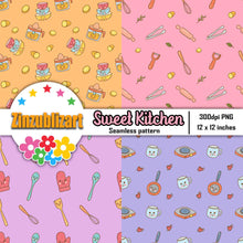 Load image into Gallery viewer, Sweet Kitchen Seamless Pattern, Digital Papers, Scrapbook Papers, Pattern Paper, Background, Wallpaper, Kitchen Pattern, 12*12inches -300dpi
