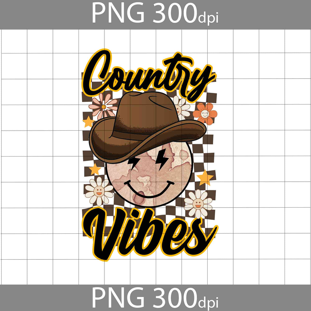 Country Vibes Png, Smiley Face Png, Retro Western Cowboy Png ...