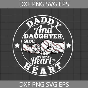 Daddy And Daughter Side By Side Heart To Heart Svg, Baseball Hand Svg, Dad And Daughter Svg, Father's Day Svg, Cricut File, Clipart, Svg, Png, Eps, Dxf