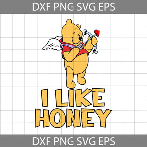 Bear Honey Svg, Cartoon Svg, Valentine's Day Svg, Cricut File, Clipart, Svg, Png, Eps, Dxf