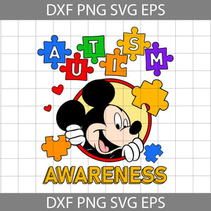 Autism Awareness Mouse Svg, Mouse Autism Svg, Character Autism Svg, Cartoon Svg, Autism Svg, Cricut File, Clipart, Svg, Png, Eps, Dxf