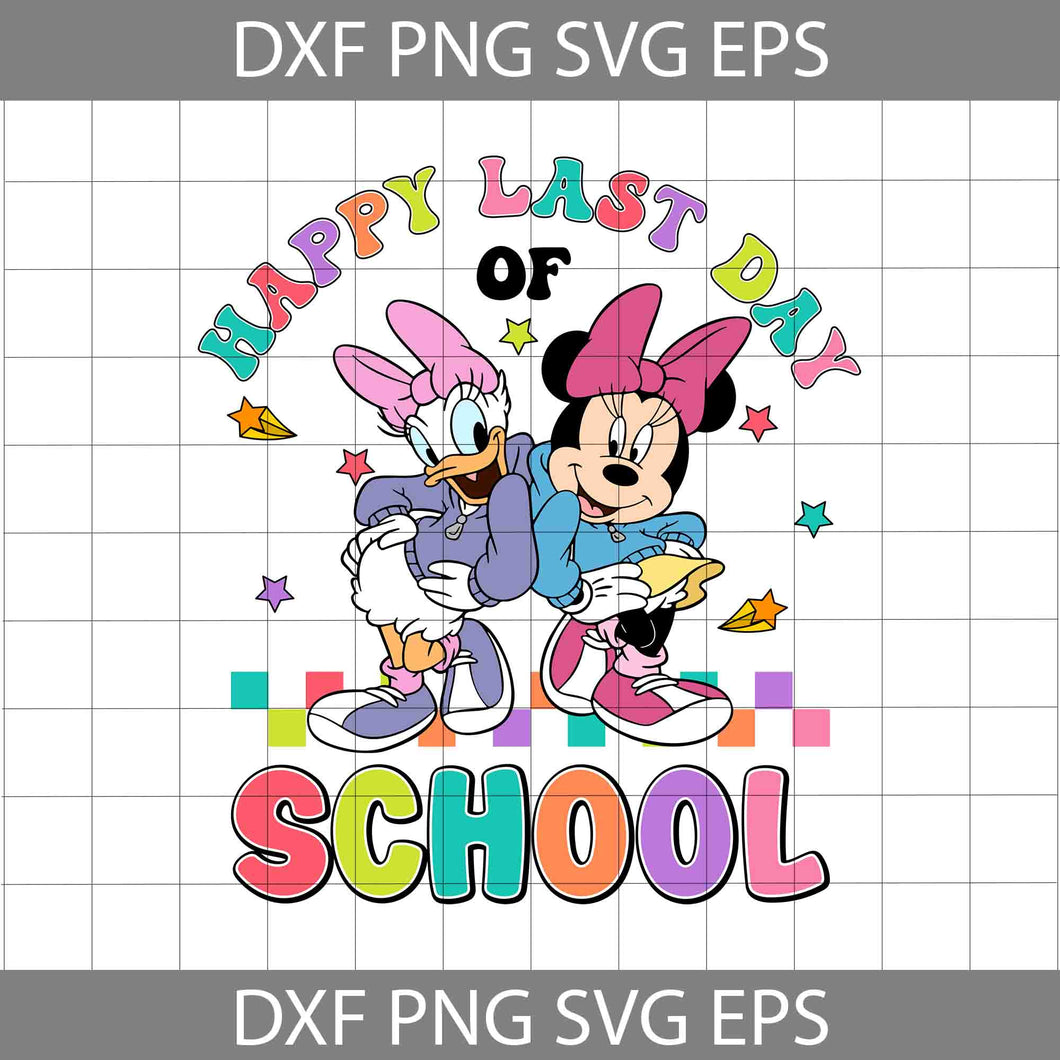 Happy Last Day Of School Svg, Mouse Duck Svg, Cartoon Svg, Back To School Svg, Cricut File, Clipart, Svg, Png, Eps, Dxf