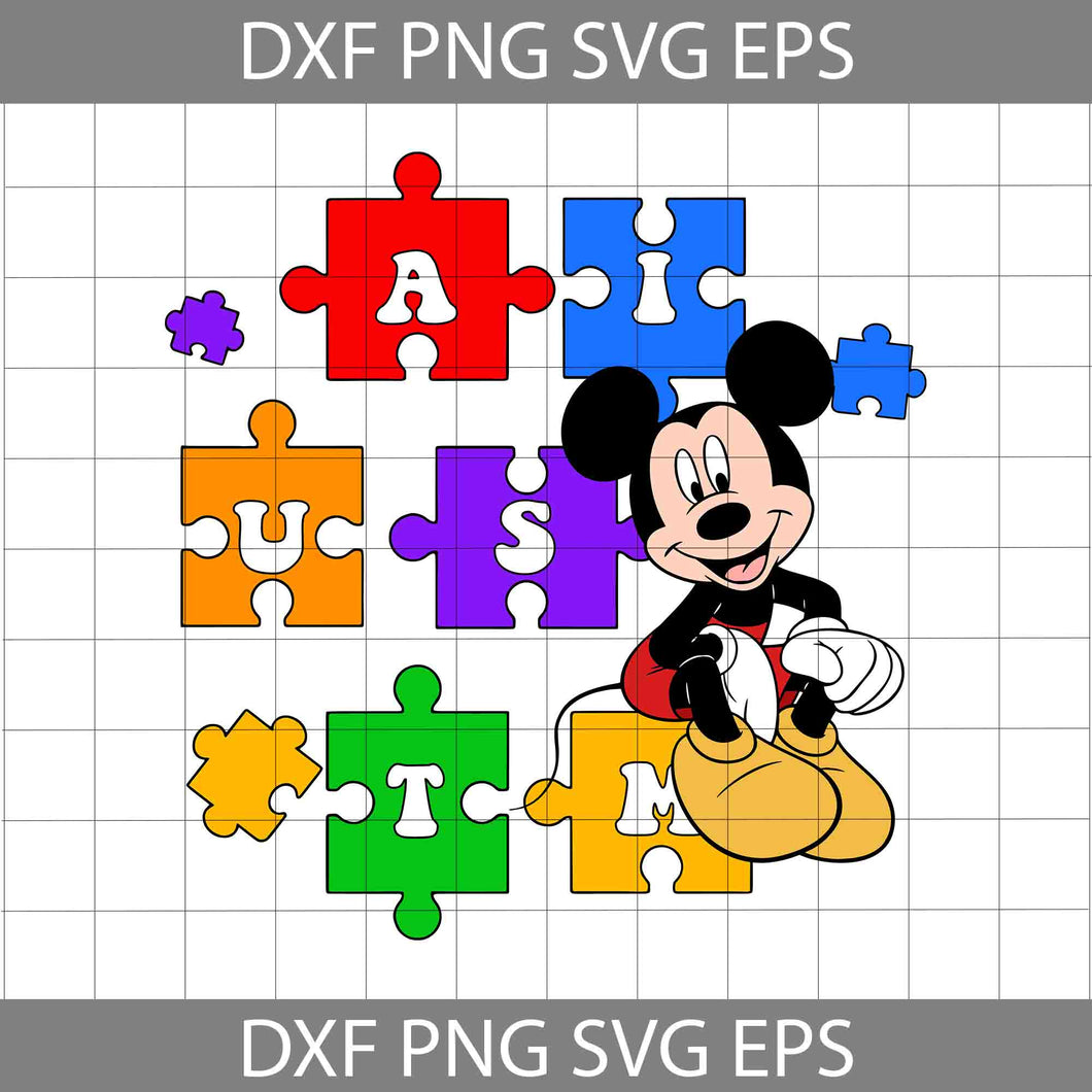 Mouse Autism Svg, Autism Acceptance Svg, 2nd April Svg, Mouse Autism Svg, Cartoon Svg, Autism Svg, Cricut File, Clipart, Svg, Png, Eps, Dxf