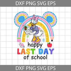 Happy Last Day Of School Duck Svg, Duck Svg, Cartoon Svg, Back To School Svg, Cricut File, Clipart, Svg, Png, Eps, Dxf