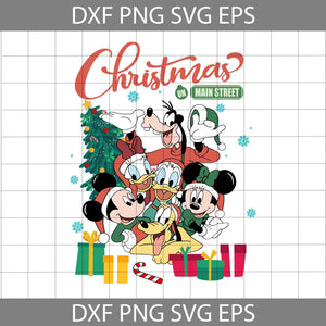 Mouse Svg, Mouse And Frineds Svg, Christmas On Main Street Svg, Cartoon Svg, Merry Christmas Svg, Christmas Svg, Cricut File, Clipart, Svg, Png, Eps, Dxf