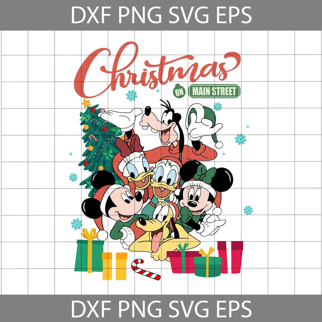 Mouse Svg, Mouse And Frineds Svg, Christmas On Main Street Svg, Cartoon Svg, Merry Christmas Svg, Christmas Svg, Cricut File, Clipart, Svg, Png, Eps, Dxf