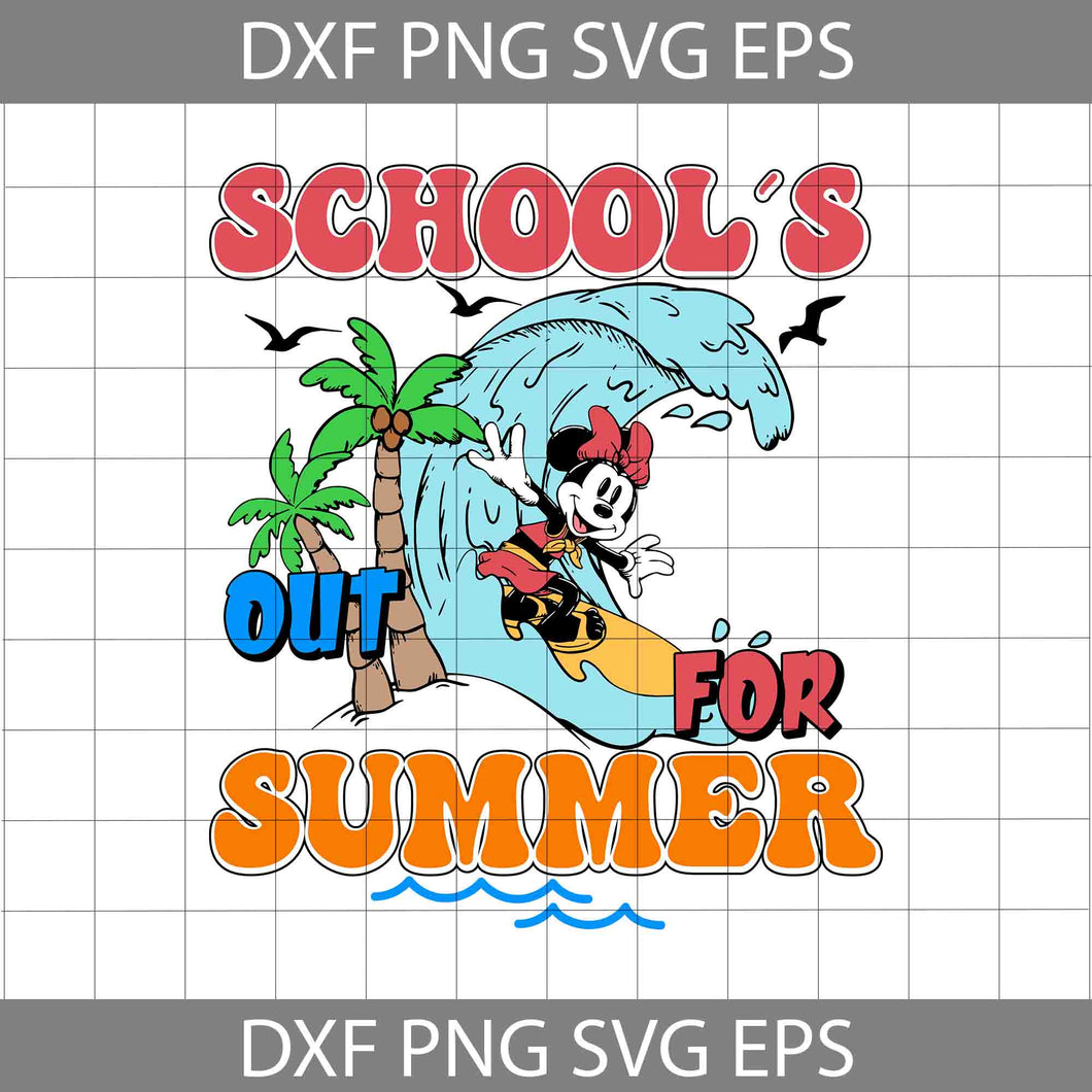 Schools Out For Summer Mouse Svg, Mouse Svg, Cartoon Svg, Back To School Svg, Cricut File, Clipart, Svg, Png, Eps, Dxf