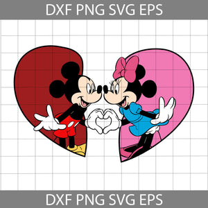 Couple Mouse Love Svg, Valentine Heart Svg, Mouse Svg, Cartoon Svg, Valentine's Day Svg, Cricut File, Clipart, Svg, Png, Eps, Dxf