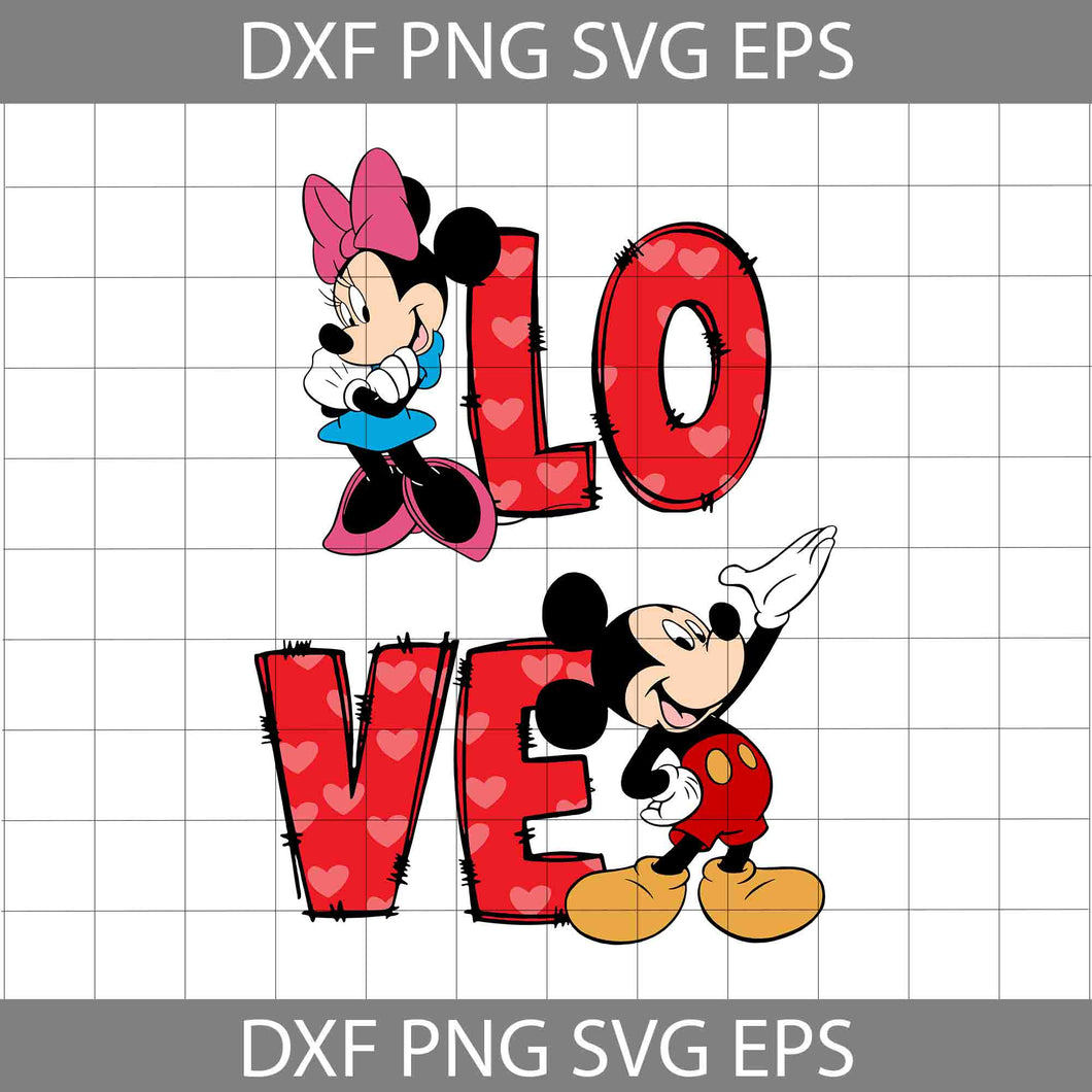Mouse Couple Svg, Cartoon Svg, Valentine's Day Svg, Cricut File, Clipart, Svg, Png, Eps, Dxf