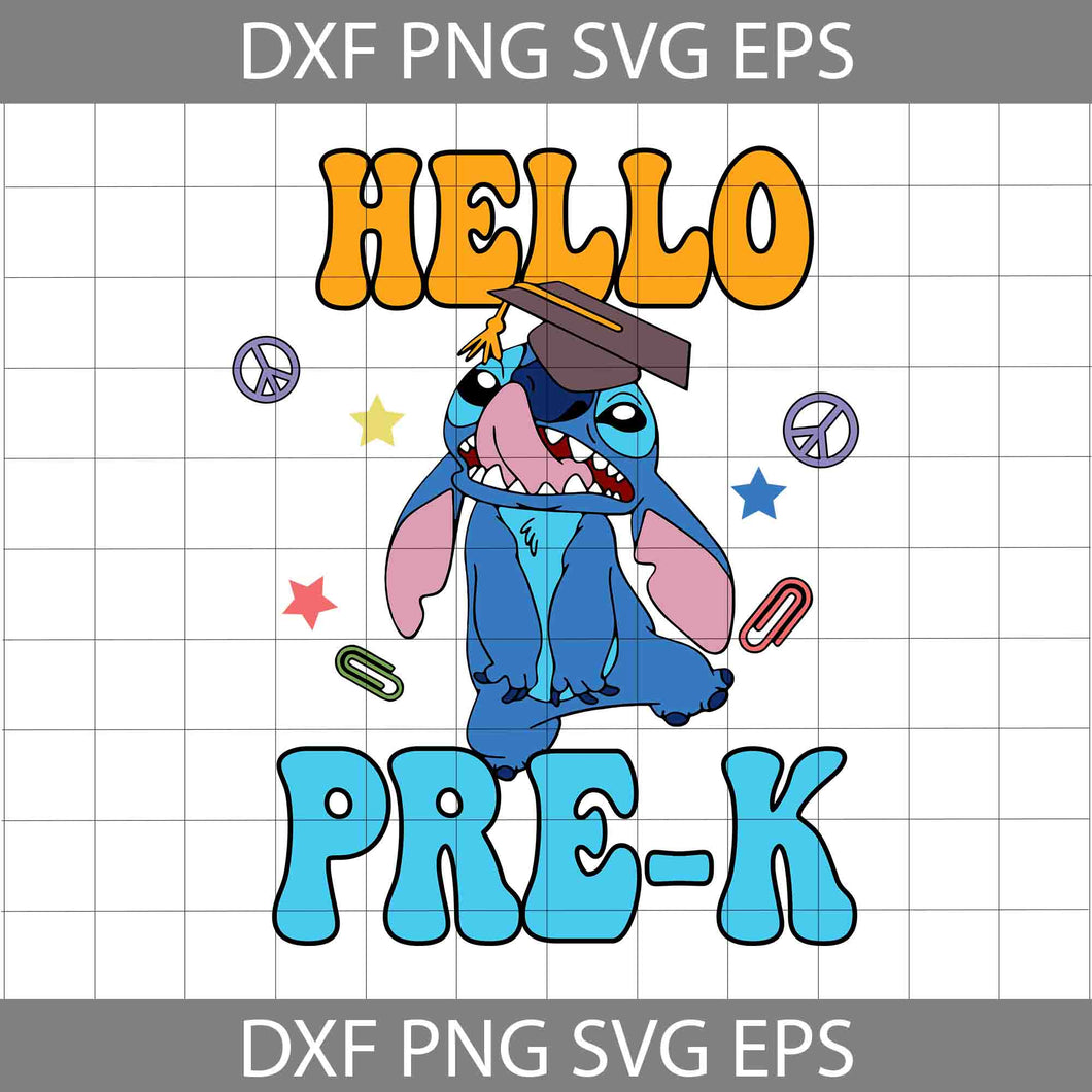 Hello Pre-K Svg, Preschool Svg, Cartoon Svg, Back To School Svg, Cricut File, Clipart, Svg, Png, Eps, Dxf