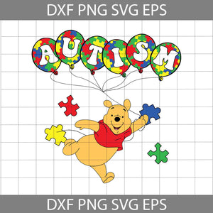 Autism Bear Balloon Svg, Bear Autism Svg, Cartoon Svg, Autism Svg, Cricut File, Clipart, Svg, Png, Eps, Dxf