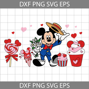 Mouse Svg, Cartoon Svg, Valentine's Day Svg, Cricut File, Clipart, Svg, Png, Eps, Dxf