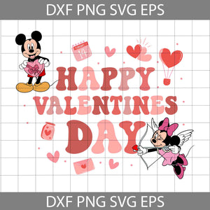 Happy Valentine's Day Mouse Svg, Couple Mouse Love Svg, Mouse Svg, Cartoon Svg, Valentine's Day Svg, Cricut File, Clipart, Svg, Png, Eps, Dxf