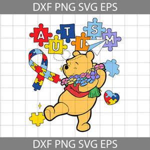 Bear Autism Ribbon Puzzle Pieces Svg, Bear Svg, Bear Autism Svg, Cartoon Svg, Autism Svg, Cricut File, Clipart, Svg, Png, Eps, Dxf