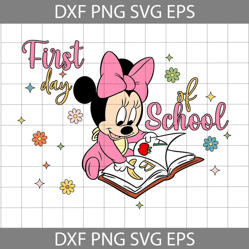 Mosue First Day Of School Svg, Mouse and Friends Svg, Mouse Svg, Cartoon Svg, Back To School Svg, Cricut File, Clipart, Svg, Png, Eps, Dxf