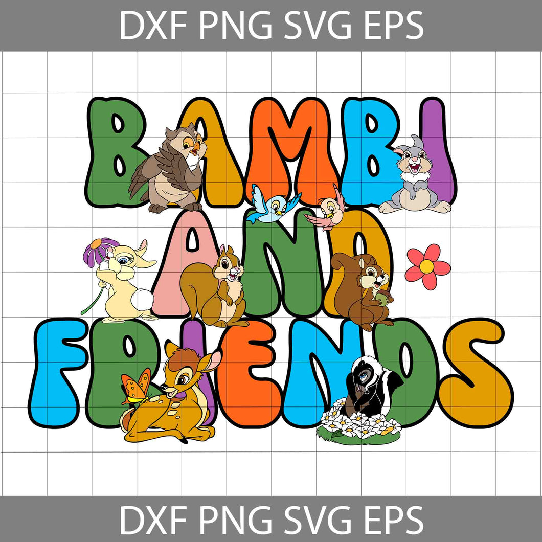 And Friends Svg, Cartoon Svg, Cricut File, Clipart, Svg, Png, Eps, Dxf